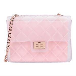 RARE 🌟 Baby Pink PVC Quilted Crossbody Bag